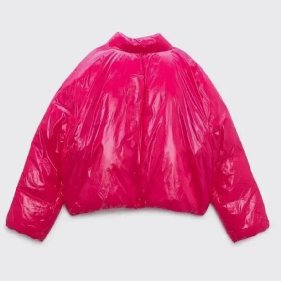 ZARA VINYL PUFFER JACKET XS - Picture 9 of 11